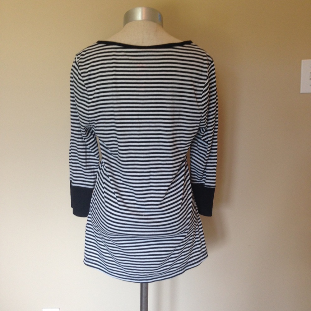 Betsey Johnson striped long sleeve pyjama top M - Picture 2 of 4
